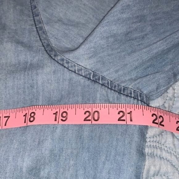 Say What? Denim Bomber Jacket With Patches & Ribbed Trim - Picture 5 of 8